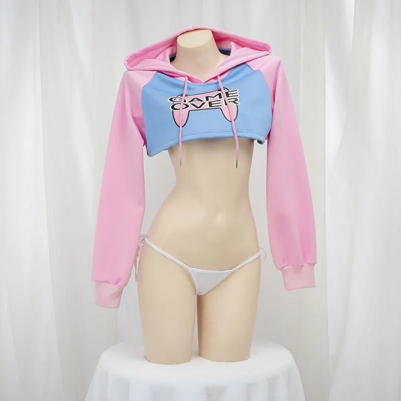 Cute Long Sleeve Crop Top Hood - Crop Top Crochet ulasan dan harga