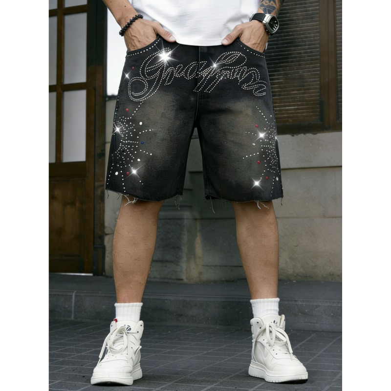 American Streetwear Men's Non- - Shorts Denim Frayed ulasan dan harga