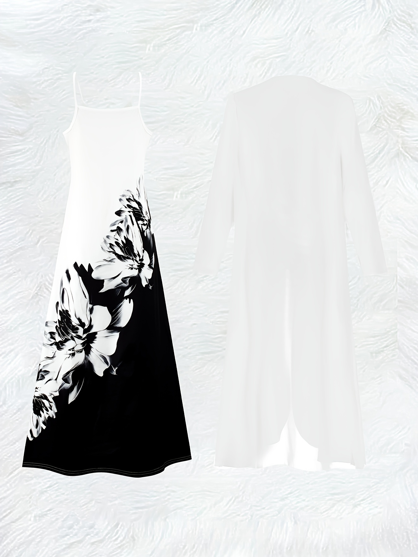 Casual Black and White Floral  - Midi Skirt Floral ulasan dan harga